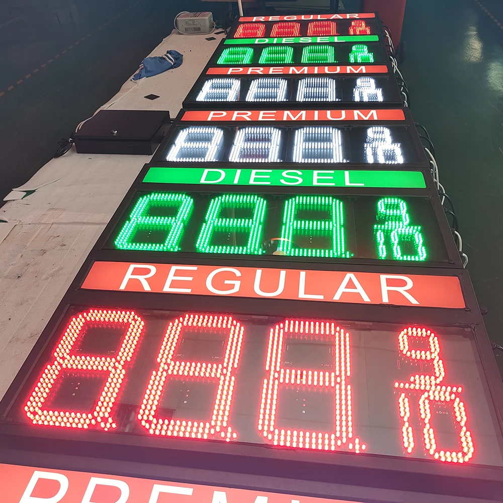 10inch Red 8889/10 LED Price Display Format RF LCD Remote Controller Monolith Gas Station LED Price Display