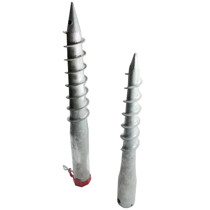 Galvanized screw pole anchor for buildings