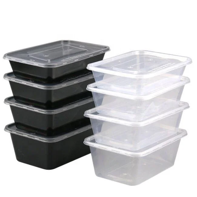 Stackable Packaging Food Container Disposable Plastic Microwavable Container With Lid to Go for Food BPA Free