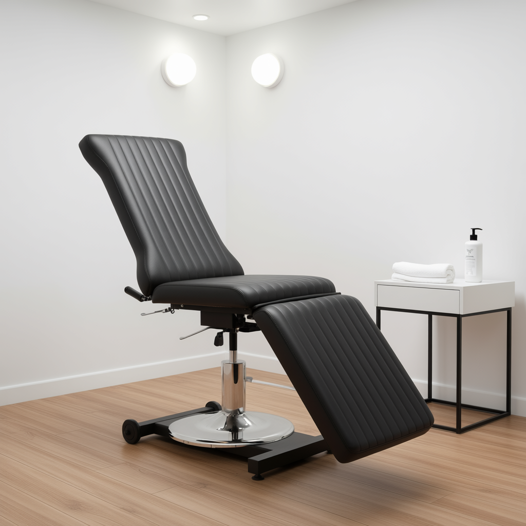 Adjustable Hydraulic Massage Table With Built-In Headrest, PU