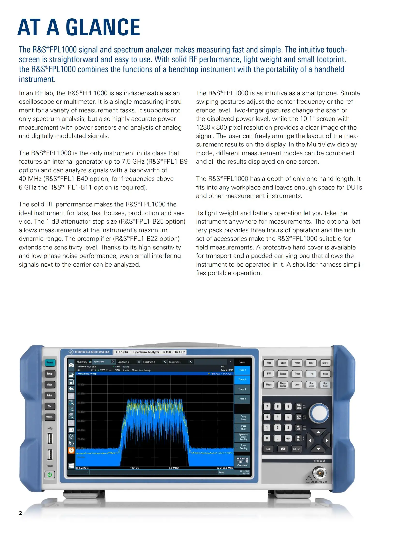 Rands Fpl1000 Rf Spectrum Analyzer 5 Khz To 3 Ghz Signal And Spectrum