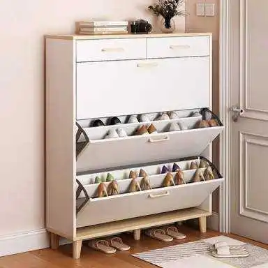 Modern Fashion Wooden Ultra Thin Drawer Shoe Cabinet with 3 Doors Luxury Storage Shoe Cabinet for 24 Pair Shoe Cabinet