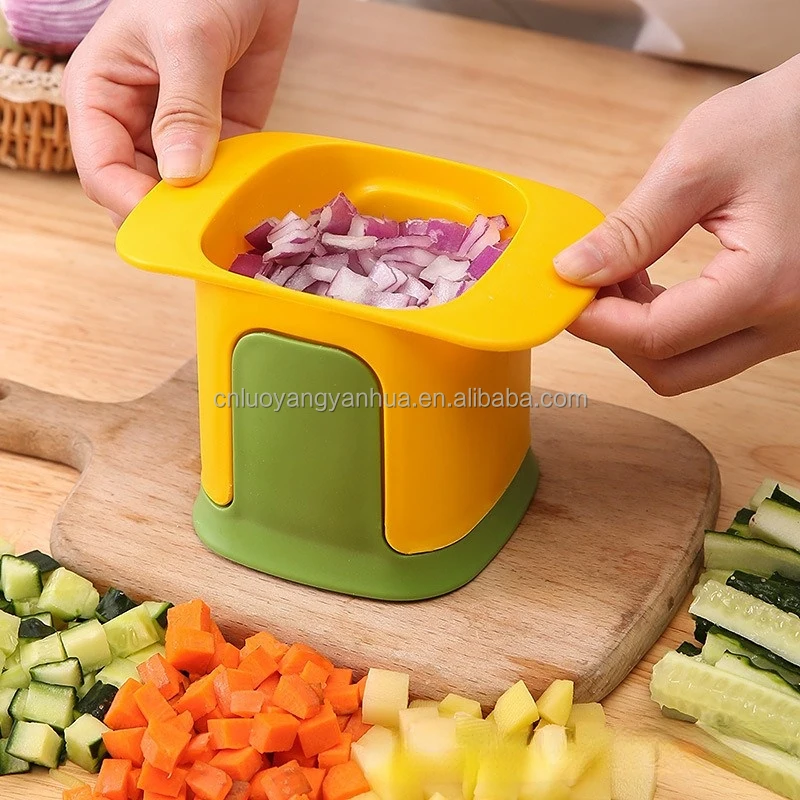Kitchen Gadgets 2-In-1 Multifunctional Food Chopper Carrot Onion Ham Press Device Granule Cutter Vegetable Chopper Slicer