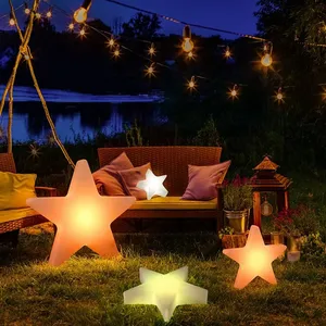 16-Color Dimmable LED Big Star Lamp Light Cordless Remote Control Living Room Bedroom Decorative Luminous Garden Chair
