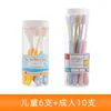 6-pack children's toothbrushes and 10-pack adult toothbrushes in a tub
