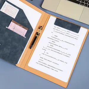Factory Customizable Logo Business Contract Signing Folder A4 Multifunctional Leather Manager Folder with Document Filing