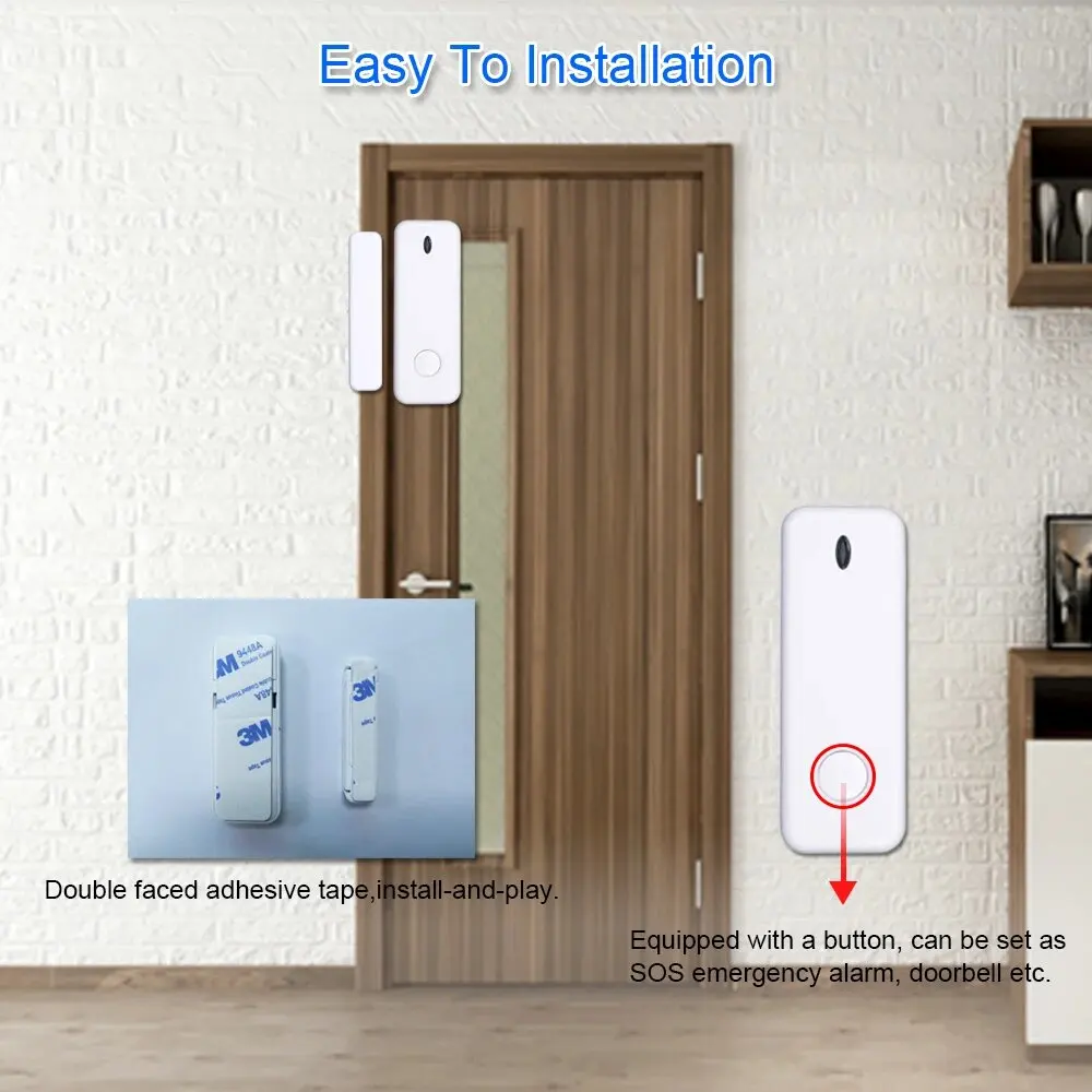 433mhz Wireless Door and Window Sensor Magnetic Contact Open Alarm ...