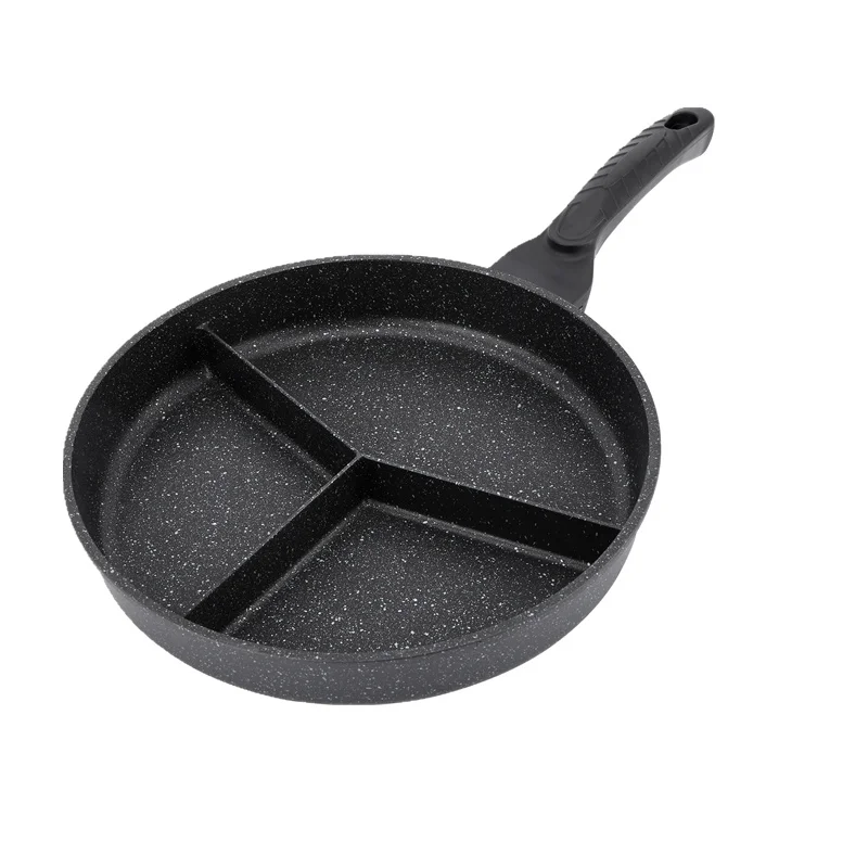 3 In 1 Fry Pan Grill Divided 3 Section Multi Fry Pan,tri-ply