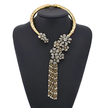 AS new designer factory stone statement necklace precious stones necklace