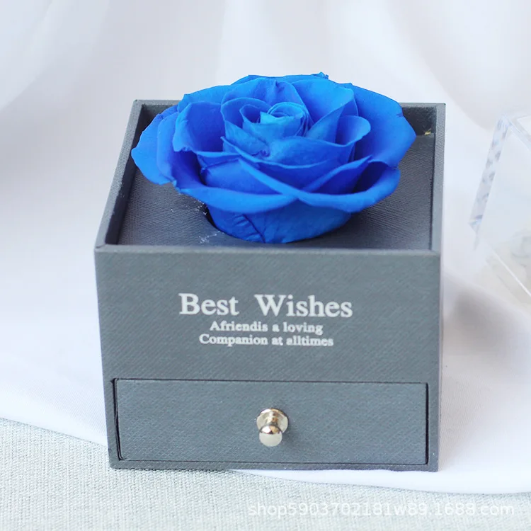 Preserved Rose Real Eternal Rose Flower Acrylic Jewelry Box Rose Gift