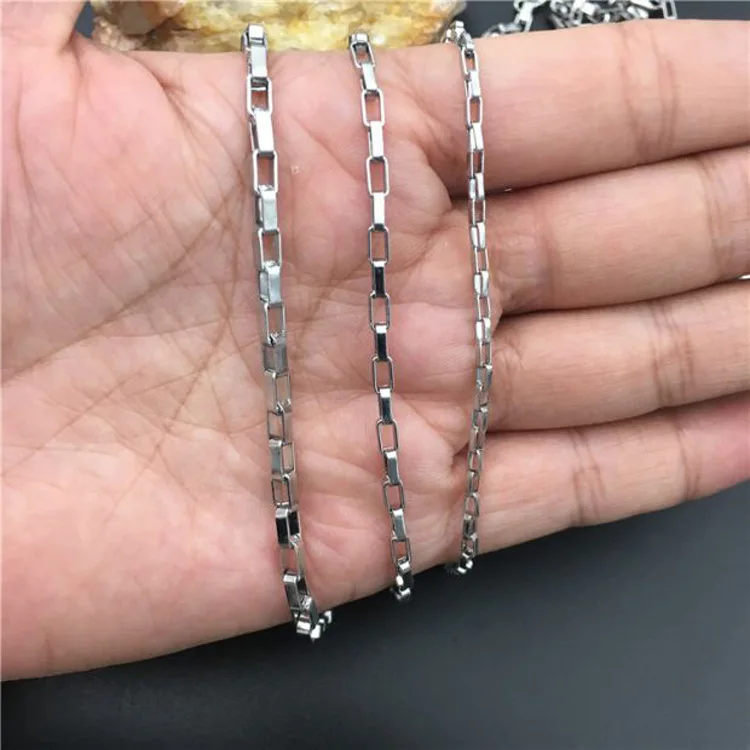 1.5mm 2mm 2.5mm 3mm Wide Silver/gold Jewelry Meter stainless steel necklace Long Box chain for jewelry making