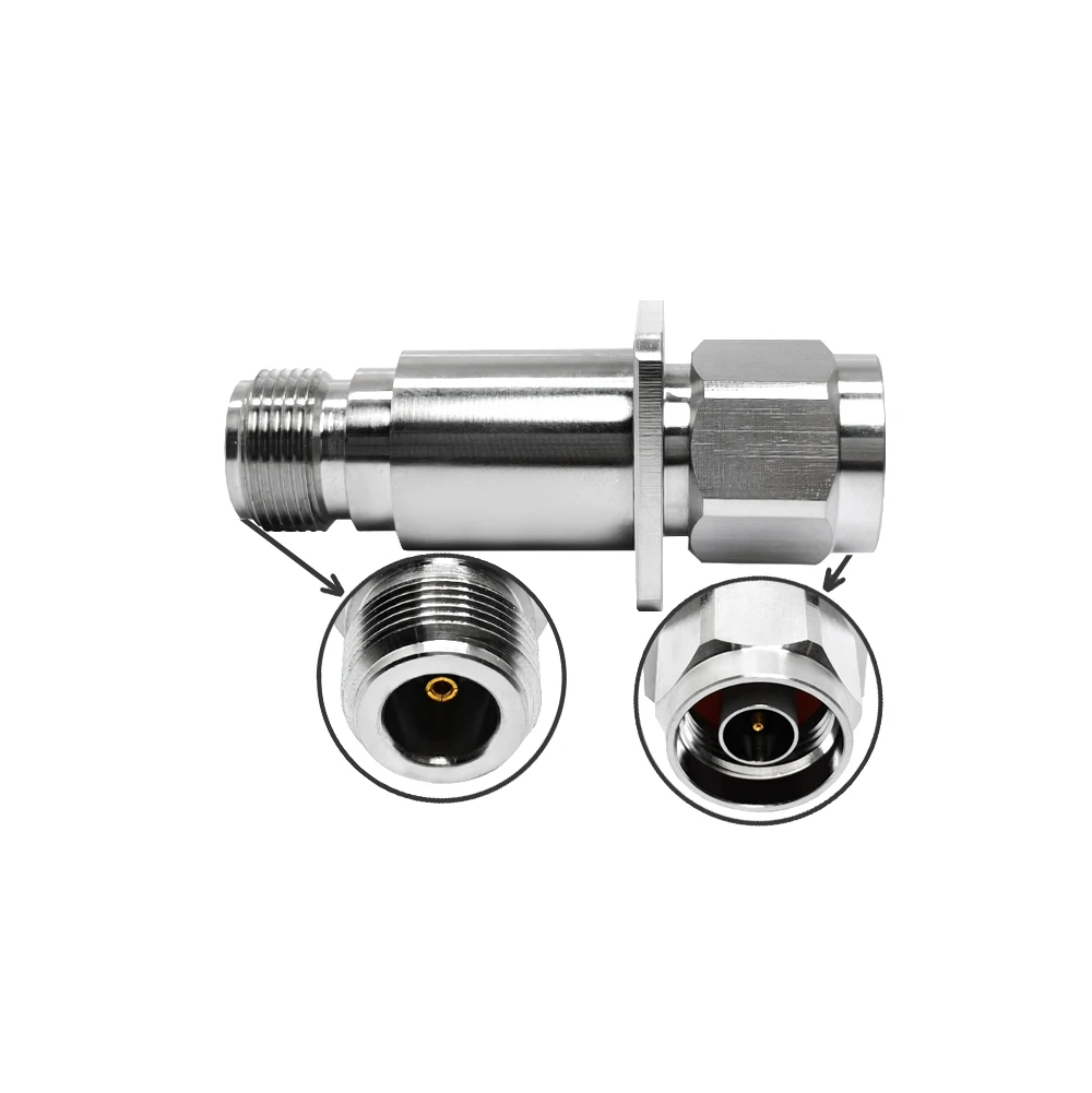 0-6G N Male Flange to N Female 4 Hole Panel Mount Surge Arrestor Built in Lightning Protector