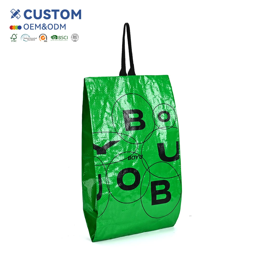Custom Polypropylene Waterproof Bag Large Tote Promotion Recycled Reusable Laminated PP Woven Moving Storage Bags