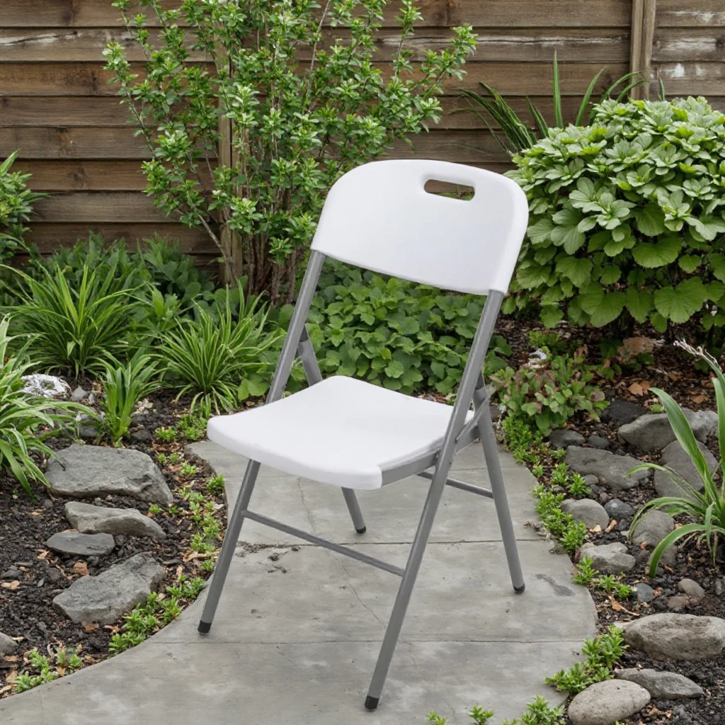 Modern Folding Outdoor Garden Chair Plastic Rattan With Steel Frame For ...