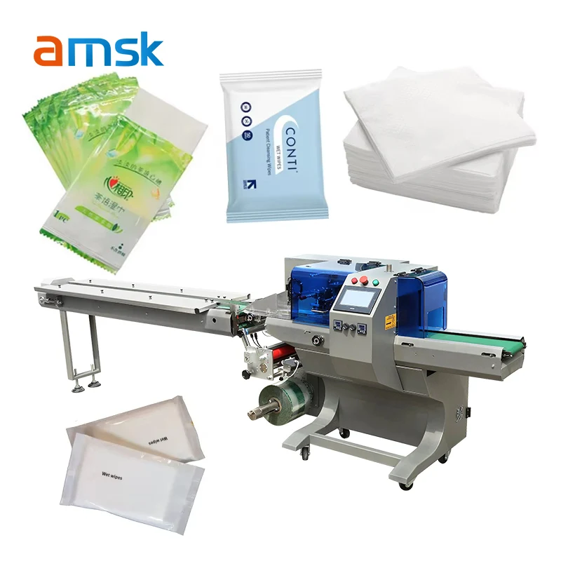 BG-350 Automatic Napkins Wipe Packing Machine Single Multiple Pack Bag Auto Seal Flow Packaging Machine for Dry Wet Paper Tissue