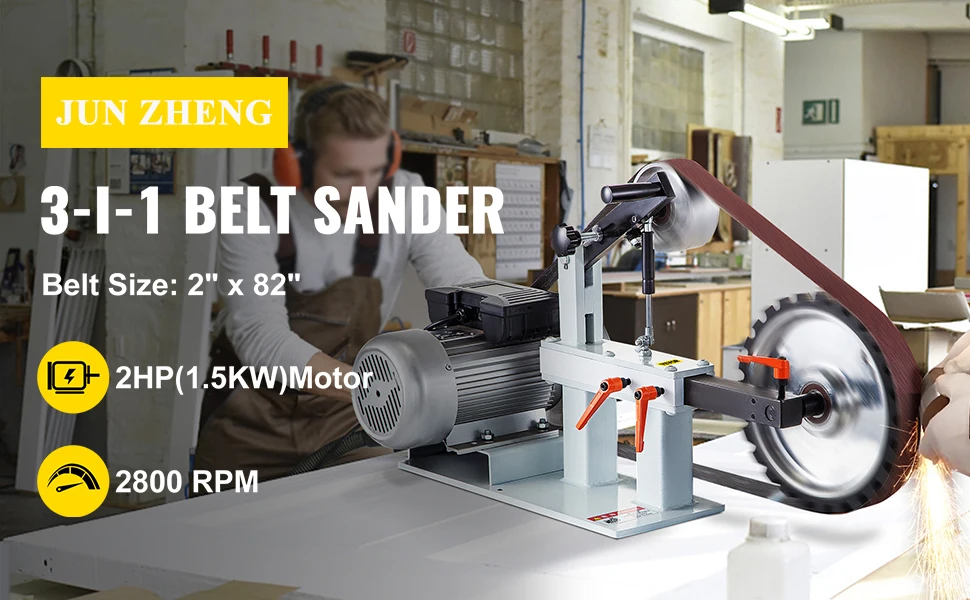 2hp Belt Grinder,Constant Speed 2 X 82 Inch Belt Disc Sander With 3