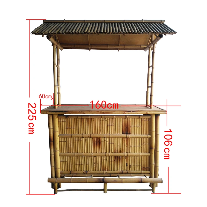 Waterproof Bamboo Tiki Bar with Stool - Custom Designs for Home,  Restaurant, Hotel & Parties - Eco-Friendly Barware Tools for Sale