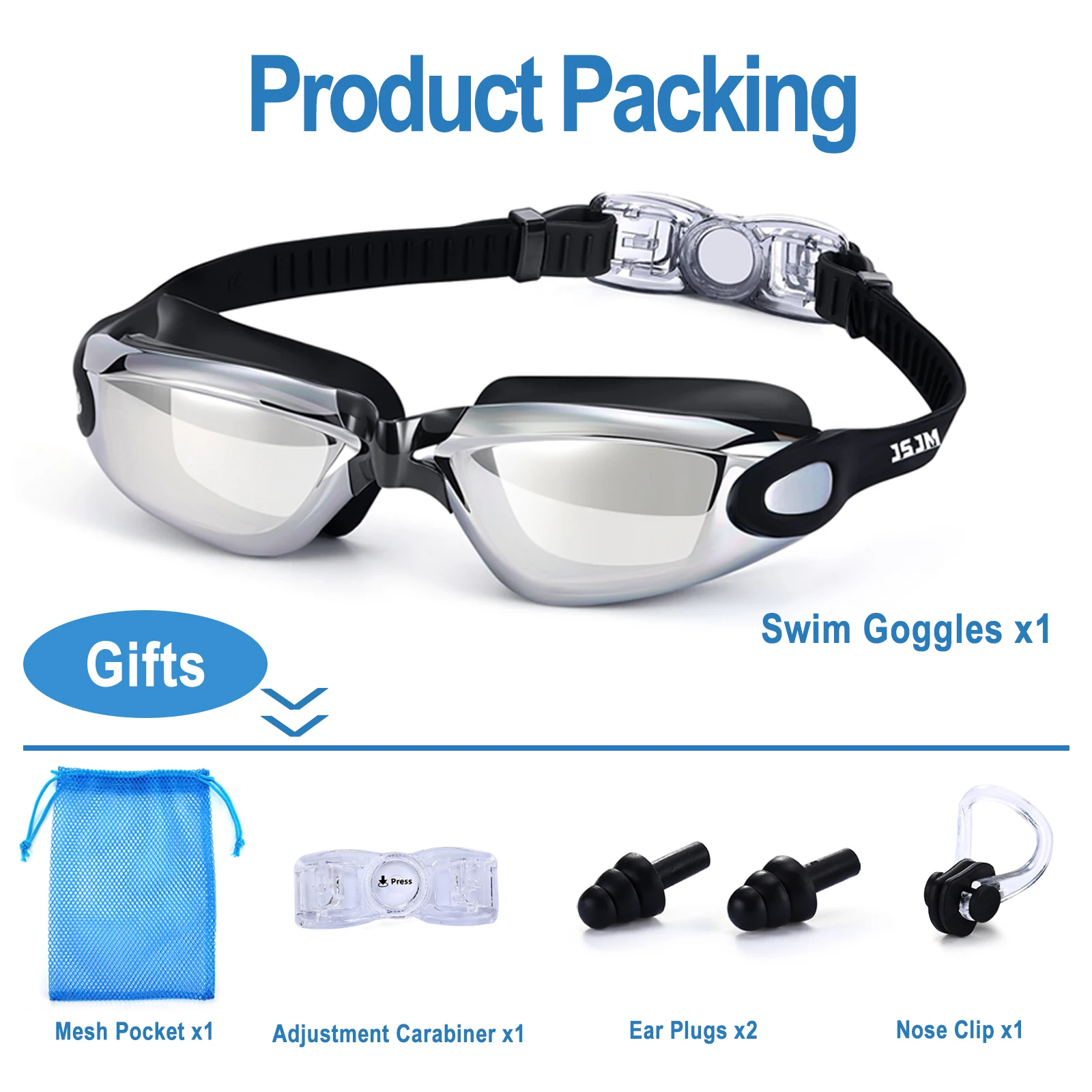 Jsjm New Swimming Glasses Fashion Electroplating Silicone Adult