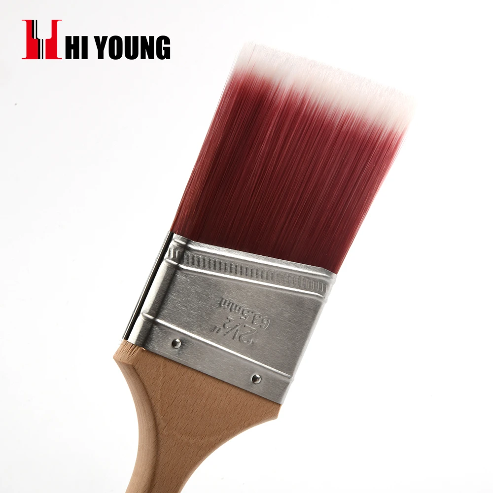 Customize Angle Tapered Filament Long Wooden Handle Paint Brush Buy