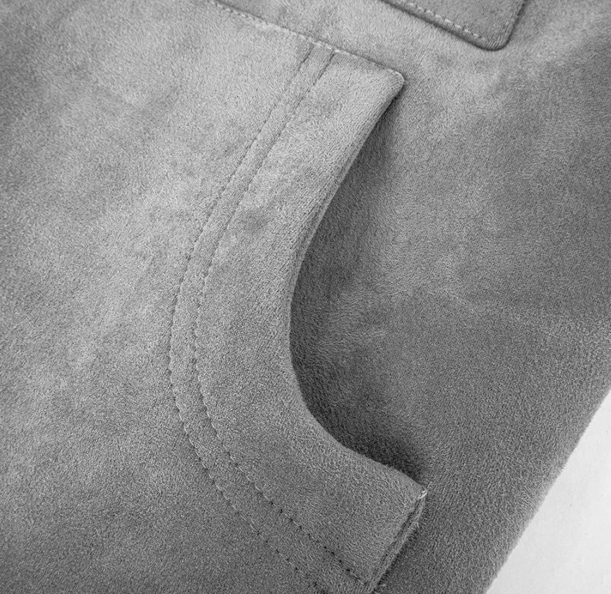 OEM Clothing Winter Autumn Custom Logo Suede Jacket Men High Street Multi-pocket Loose Zipper Casual Men's Solid Color Jacket