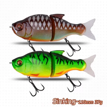 Lure Slow-Sinking 110mm 37g Multi-Section Overturned Hook Freshwater Hard Bait Bass Simulation Bait – Hard Lure – view 3