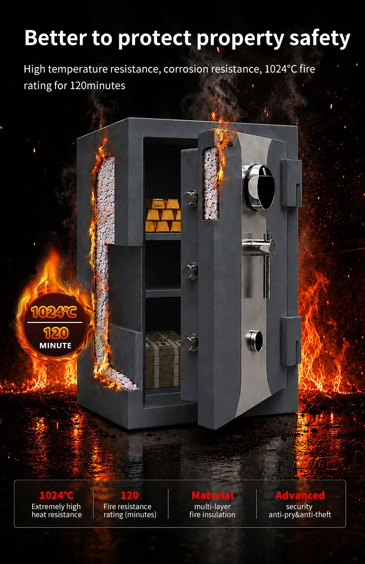 aj 700 ceqsafe commercial metal fireproof safe box combination lock three spoke handle felectronic digital fingerprint key lock-8