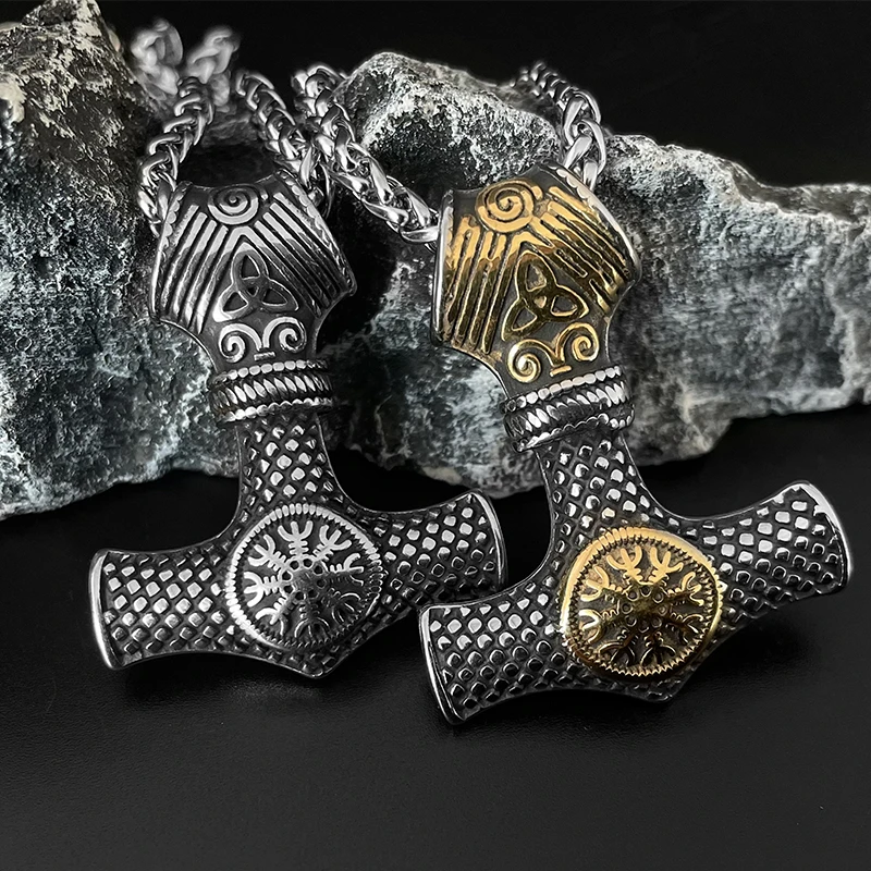 Wholesale Trendy Men's Stainless Steel Viking Jewelry Thro Hammer