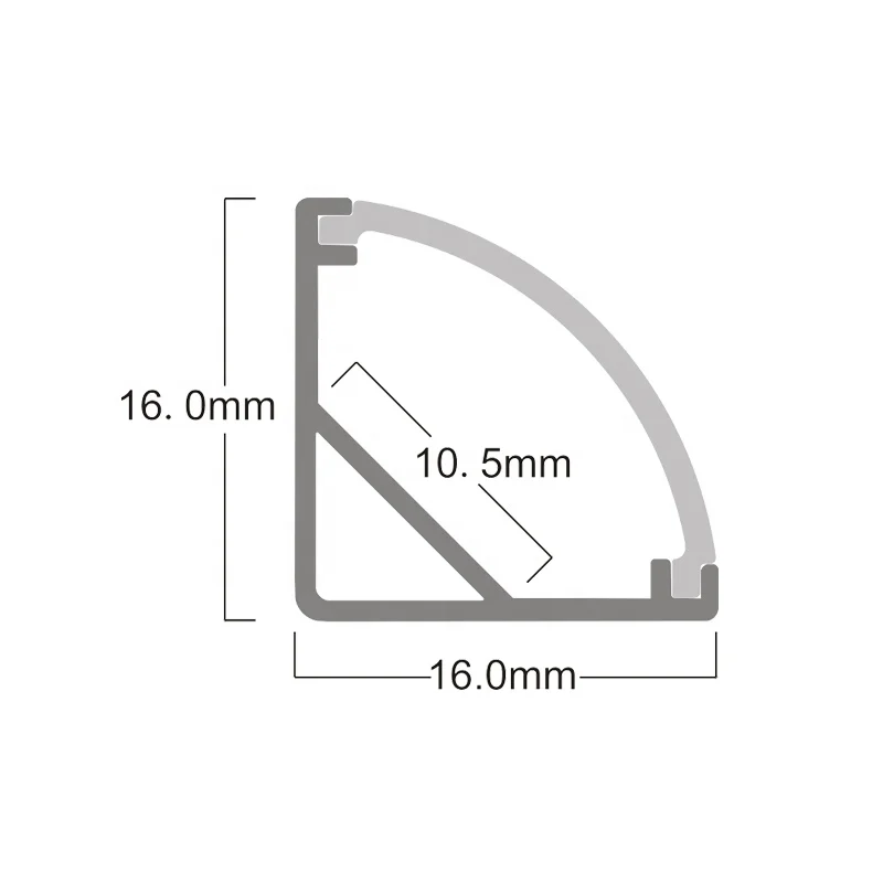 With Pc Cover Channel 90 Degrees Angle Silver Black White Aluminum Strip Extruded Corner Led Profile//