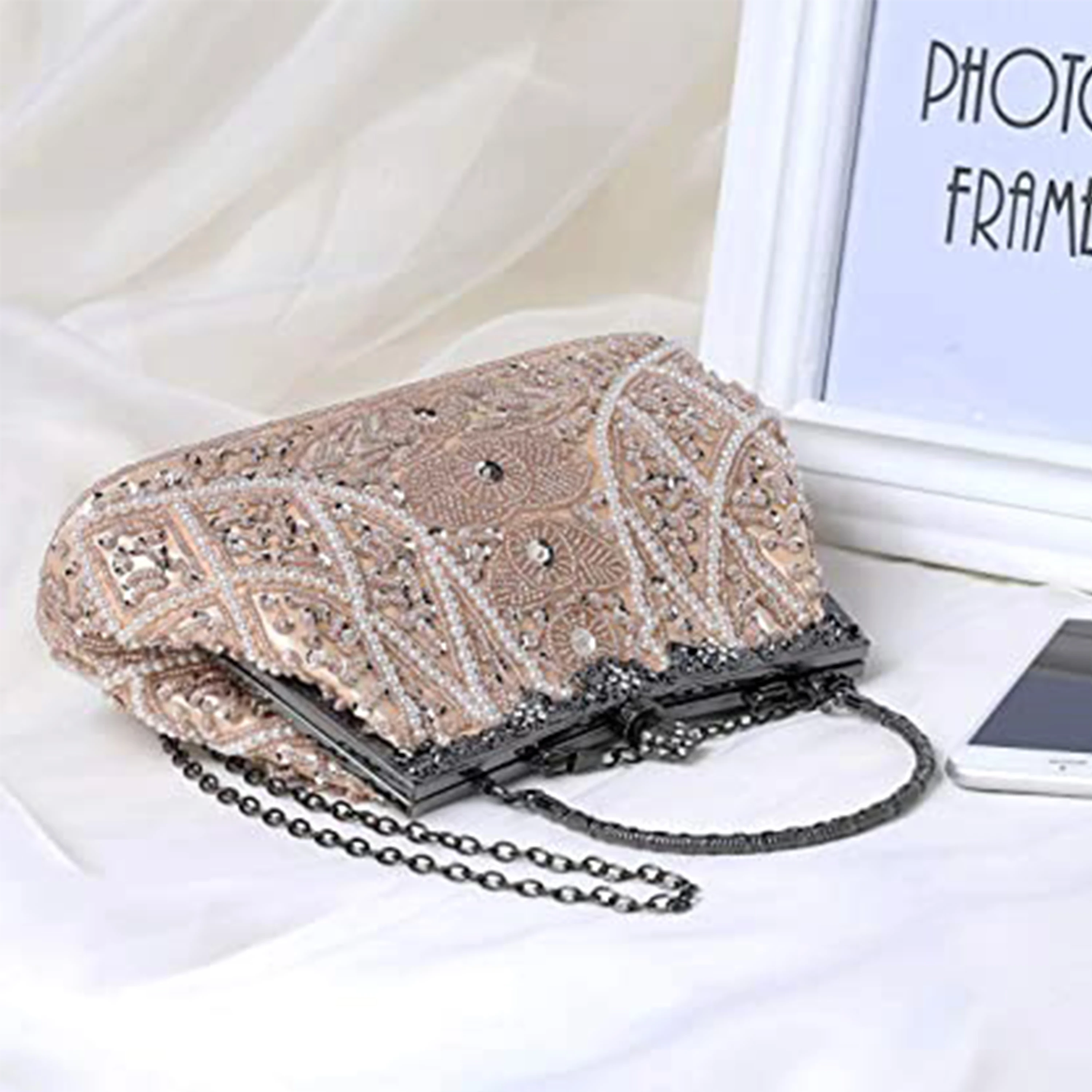 Roaring 20s Vintage Evening Bag For Women Beaded Sequin Pearl Wedding Purse Party Bridal Handbag Clutch Bag 1920s Gatsby Accessories
