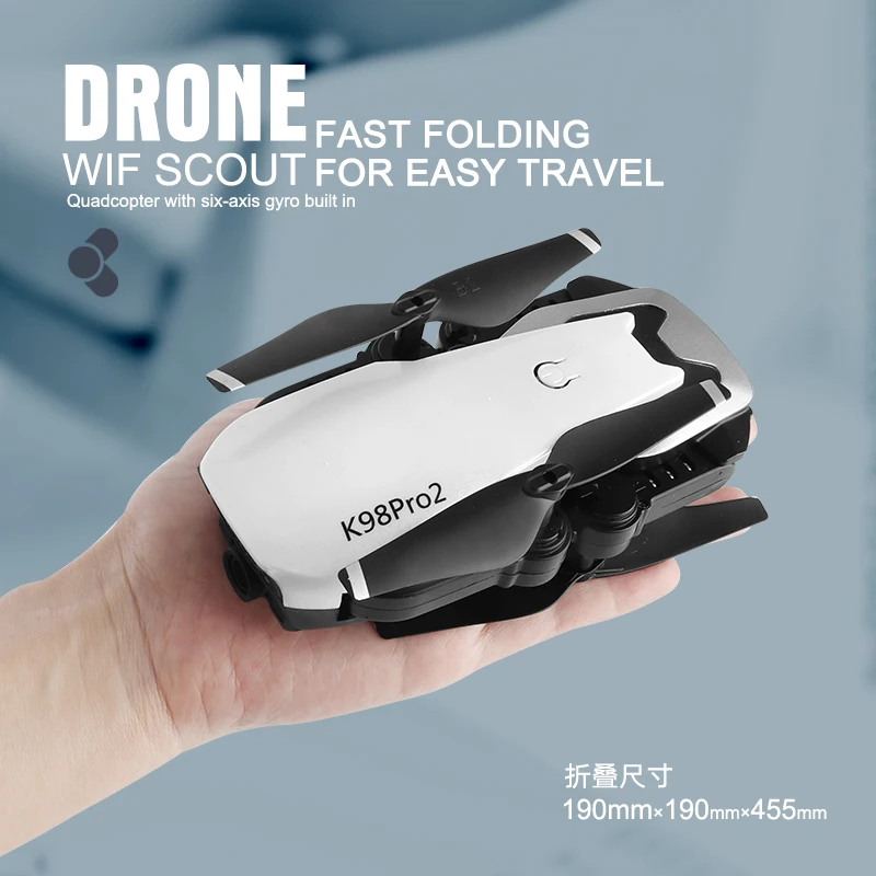 Оптовая продажа K98 Pro2 4K HD Двойная камера Wi-Fi жест Профессиональный складной Квадрокоптер K98Pro2 Дрон Подарочные игрушки Pro 2 VS E88 E99