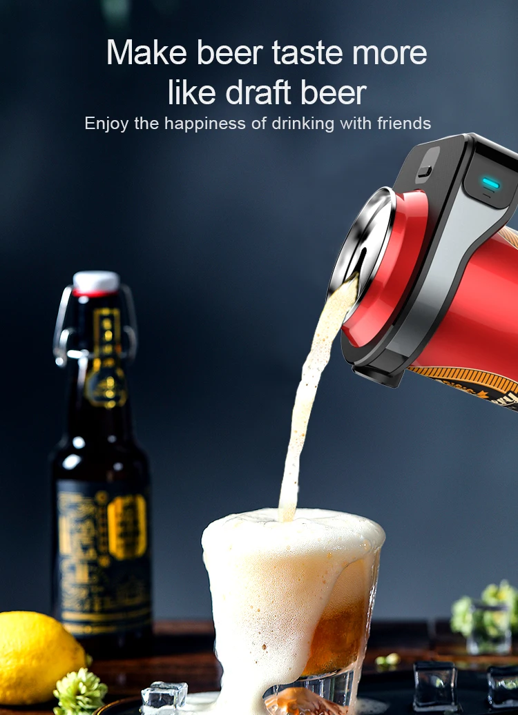 Hot Sale One Touch Handy Spit Bubble Ultrasonic Portable Micro Frother Ring Draft Beer Foamr Machine Server details