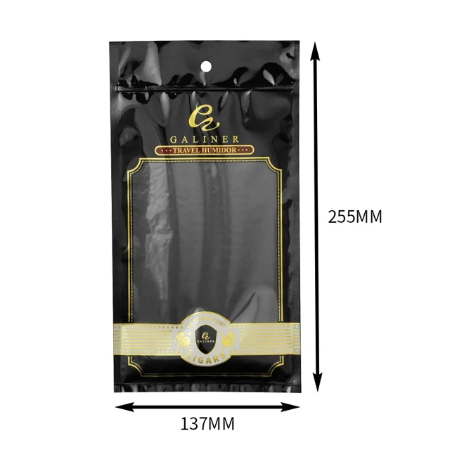 Custom Logo Travel Cigar Humidor Bags Plastic Zip Lock Cigar Packaging ...