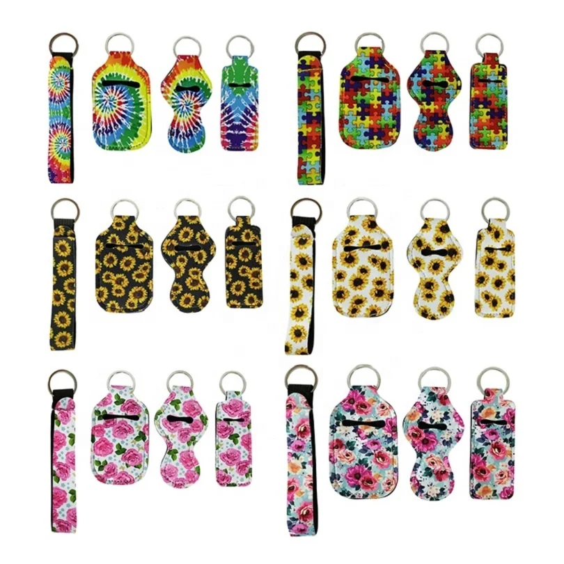 Chapstick Keychain Holder - Neoprene Lip Balm Holder With Light Glitter Print, Clip-On For Keys Or Bags, 6 Pack - View #6