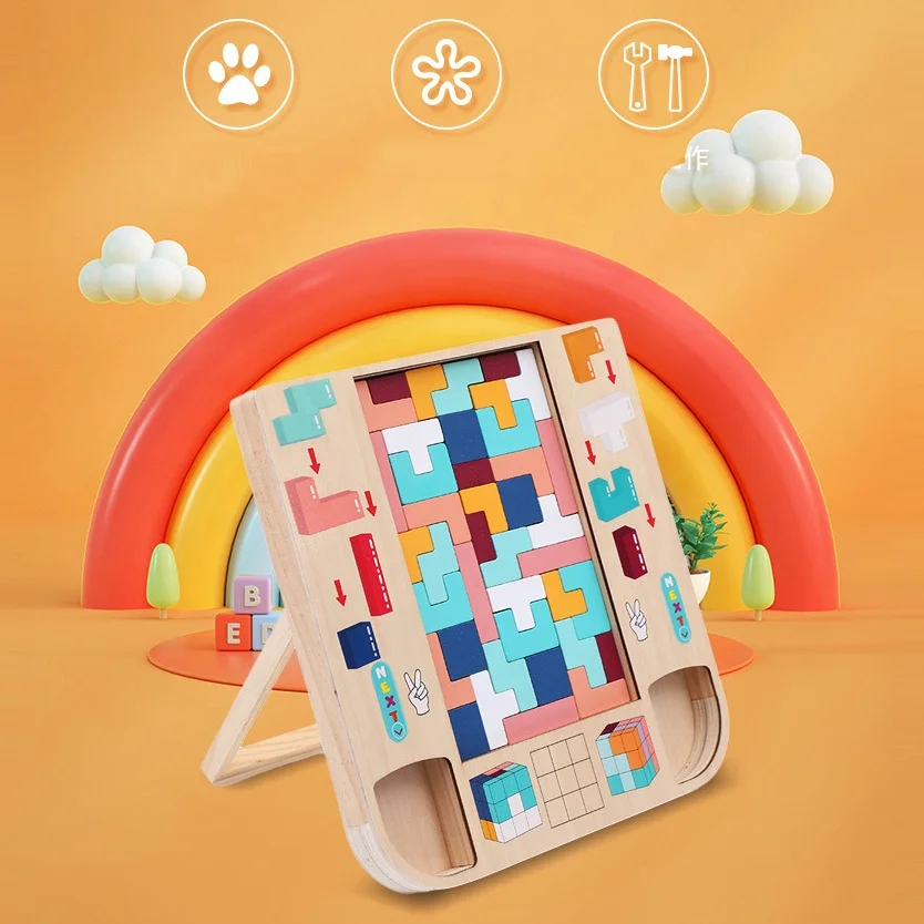 In legno multi-funzione russo blocchi di costruzione puzzle