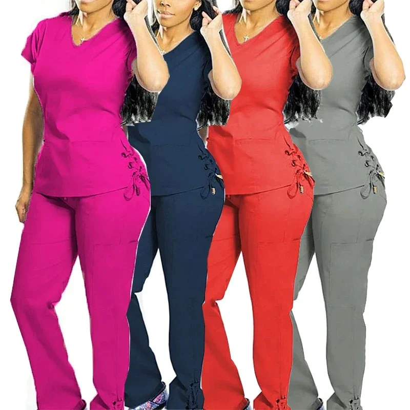 Custom Logo Men Comfortable Nursing Scrubs Uniforms Sets Breathable