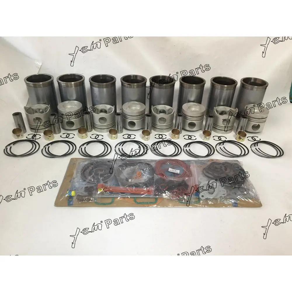 Repair Kit With Head Gasket Set Cylinder Piston Rings Liner Fit for Nissan RD8 Engine Tractor Generator Excavator