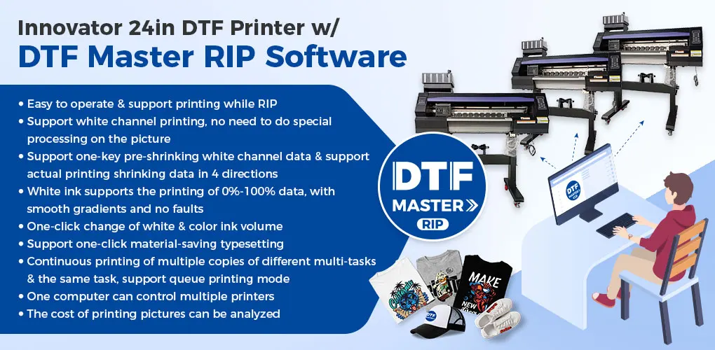 Innovator 24inch (600mm) DTF Printer (Direct to Film Printer) with Dual Epson I3200-A1 Printheads