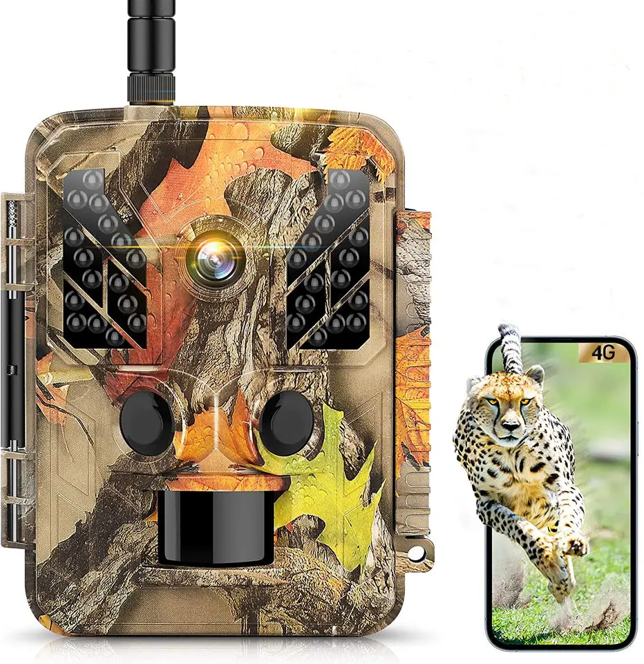 4k 48mp Wifi Hd Night Vision Wild Game Trail Camera Traps With App