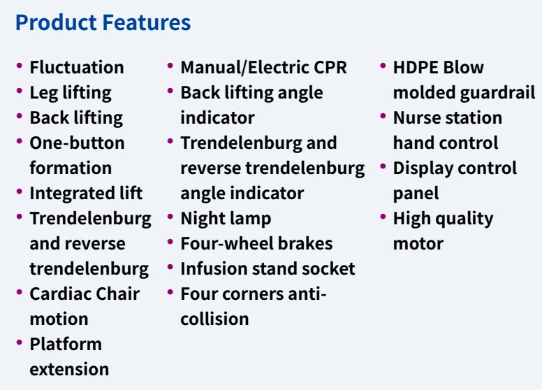 7 functions patient electric nursing medical bed for icu room-67