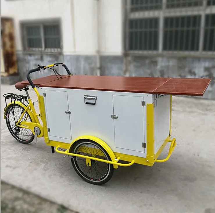 Oem 3 Wheel Electric Coffee Bike Fast Food Tricycle Cart For Outdoor