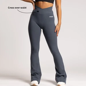 High Quality Reversible Breathable Plus Size Women's Gym Yoga Workout Leggings V Cut Running Active Sports Pants Elastic ODM