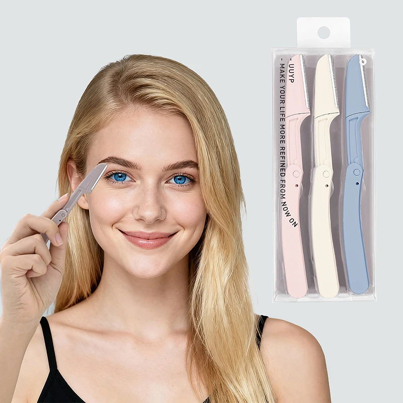 In Stock Eyebrow Trimmer razor Dermaplaning Tool Makeup Tools 3Pcs Cutsotmized Package Foldable Macro Blade Mix Facial razor Hff4fa5946fc24059aaead5c04c63d707K