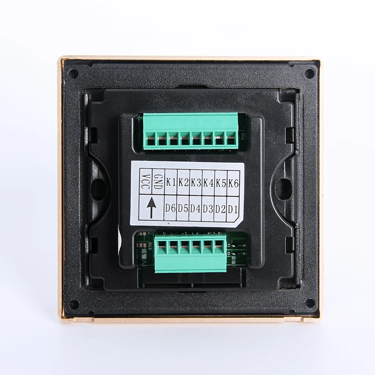 Wholesale Smart Wall Light Switch 6 Gang Soft Touch Champagne Gold Dry Contact 12v Switch