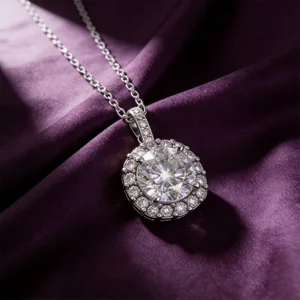 Gra Certified VVS D Color 1ct Stone Moissanite 925 Sterling Silver Women Pendant Necklace Wedding Fine Jewelry