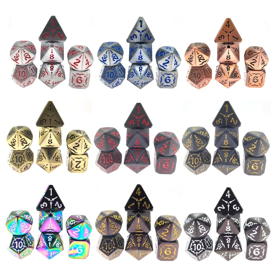 Dice Dnd Metal Dragon Set 7 Role Playing Dice D&d Solid Dice Dungeons
