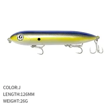 Surface Pencil Lure Stainless Steel 126mm/26g Long-Casting Saltwater Fishing Bait for Snakehead Floating Bionic Artificial Hooks – Pencil – view 4