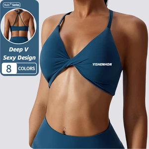 YISHENHON Women's Sport Bra Removable Padded Wireless Yoga Tank Tops Sleeveless Fitness Workout Running Bralette Printed Sets