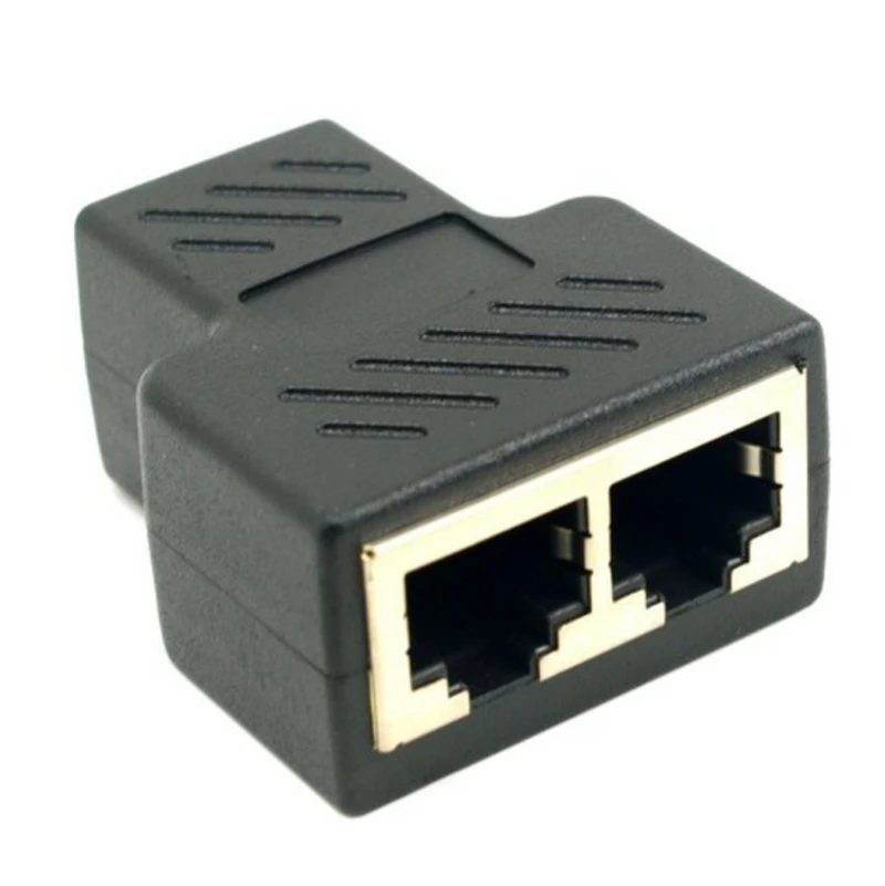 Rj45 Cat6 Network Extender 1 To 2 Female Plug Rj45 Connector Socket ...