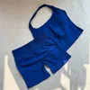 Top blu + pantaloncini