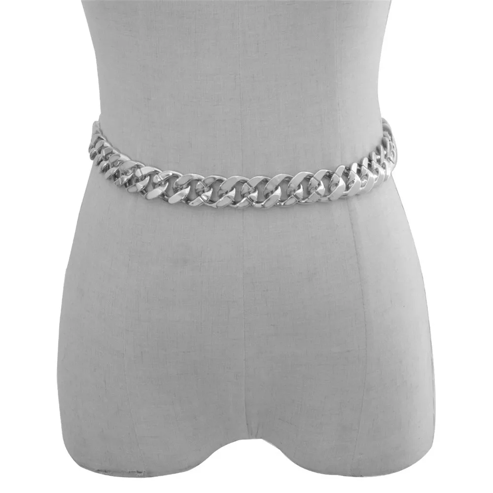 Charm Simple Chunky Chain Waist Belt 